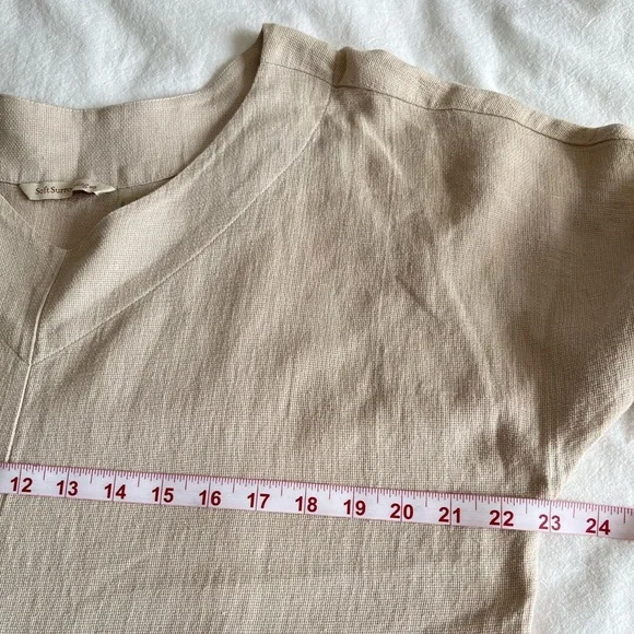 Soft Surroundings Boho Linen Blend Maxi Dress, L Lagenlook Oversized Resortwear - Picture 9 of 14